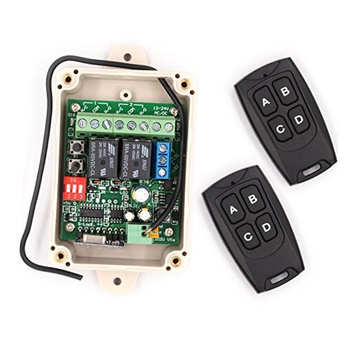 12V - 24V Secure Wireless RF Remote Control Relay Switch Universal 2-Channel