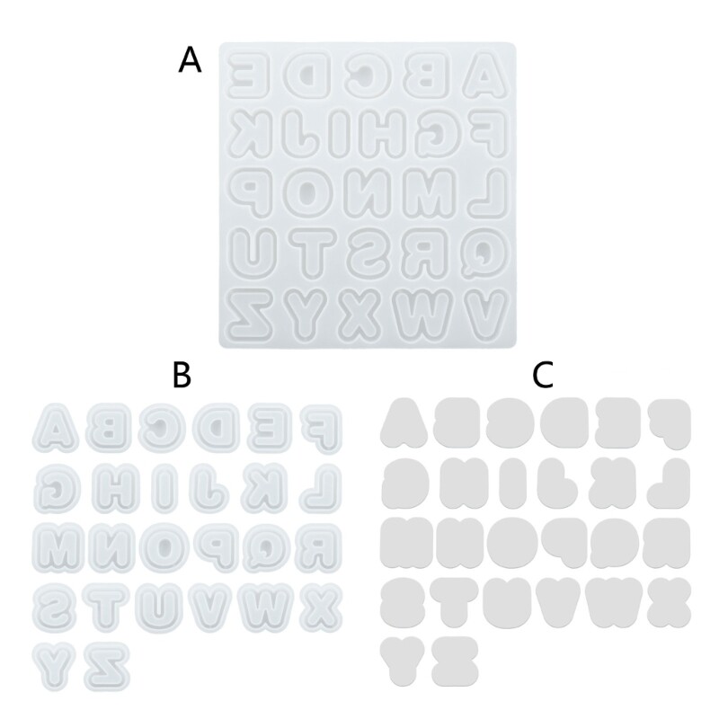 Silicone Epoxy Resin Letter Mould for DIY Keychains