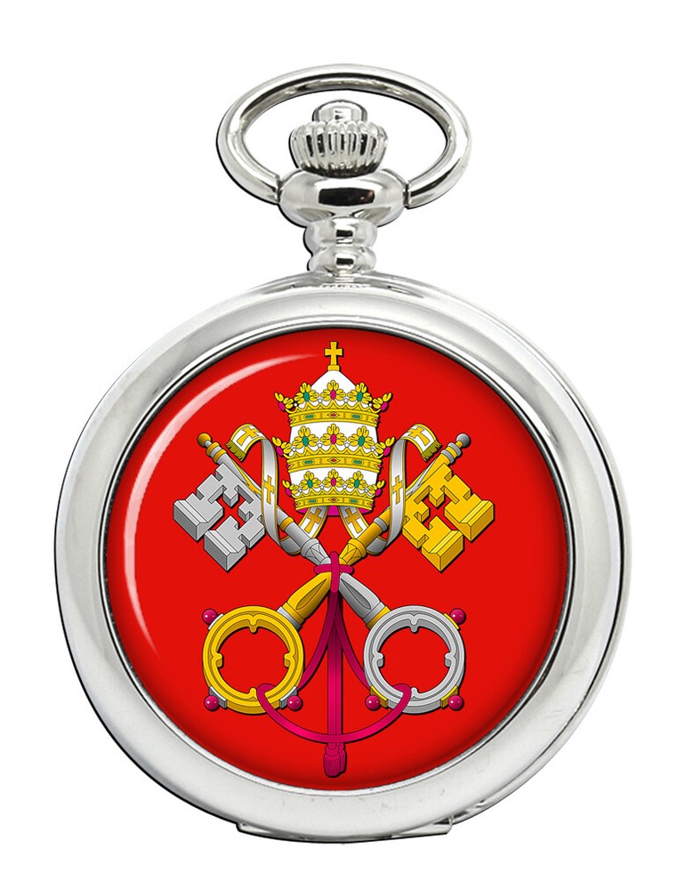 Vatican Papal Crest Engraved Pocket Watch  -image