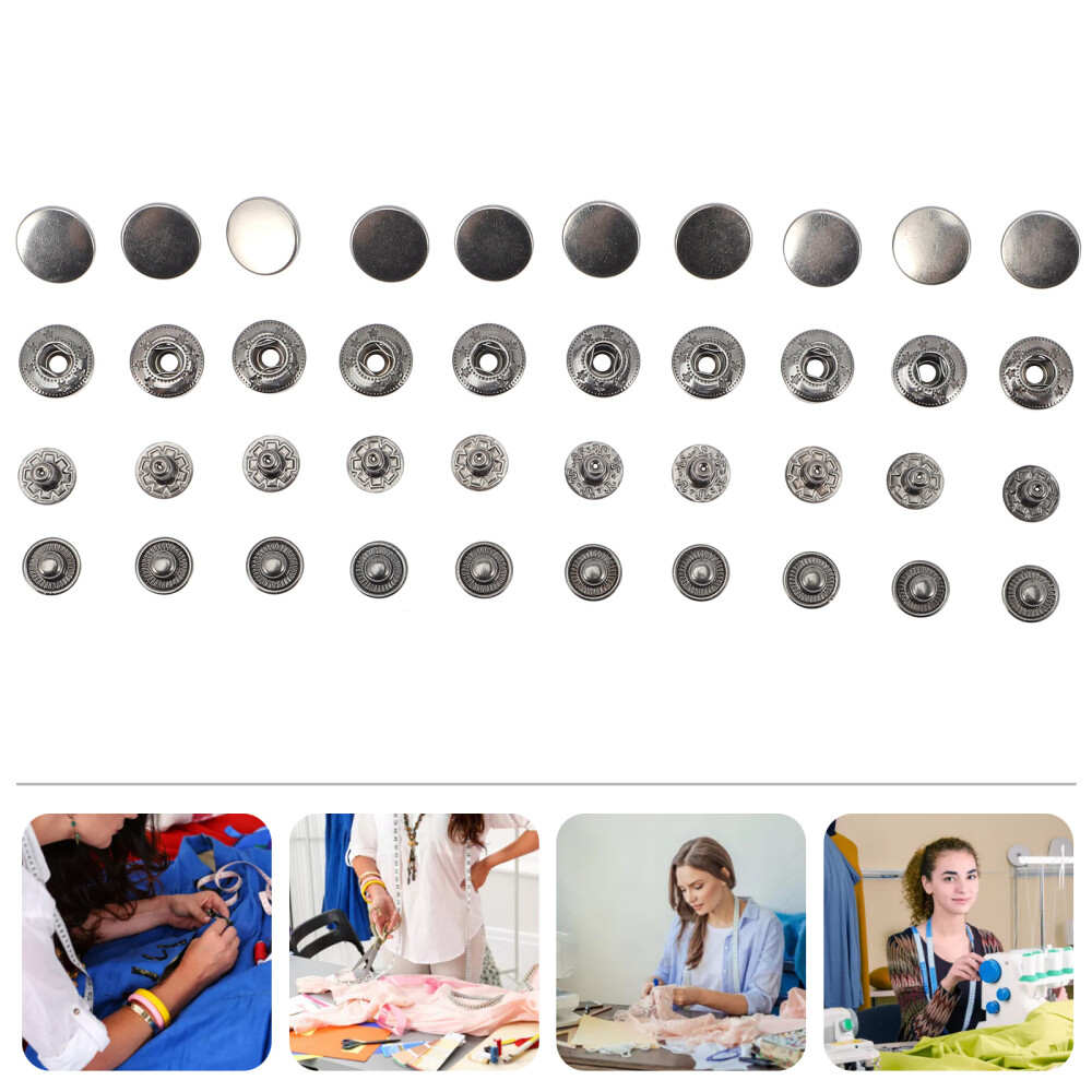 10 Sets Snap Button Snap Fasteners Rivet Buttons Jeans Jean Tack Buttons