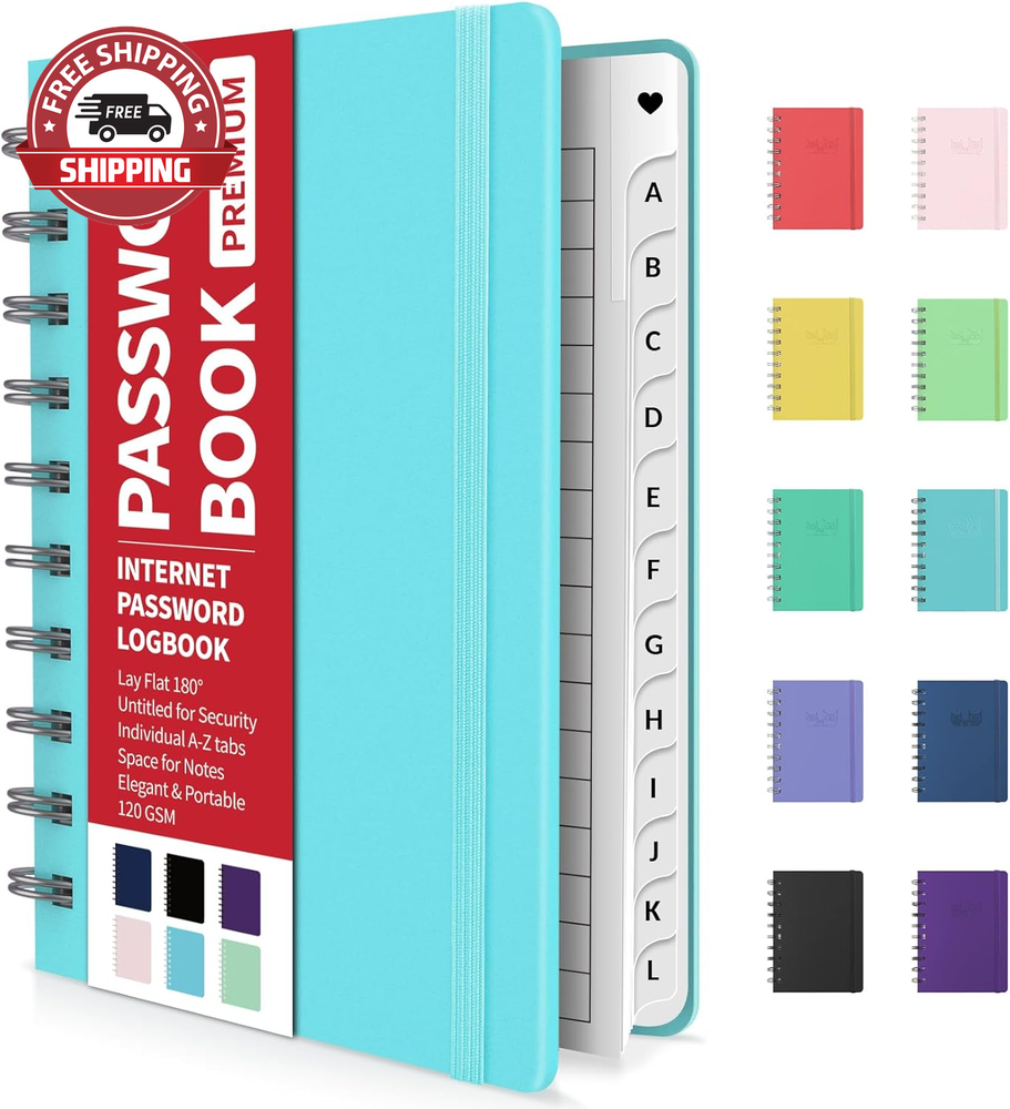 Password Book with Individual Alphabetical Tabs, 4