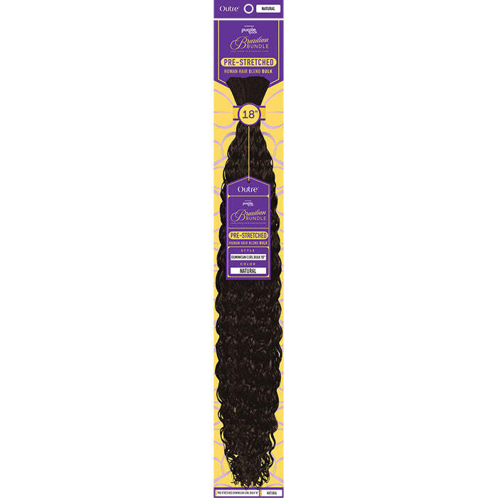 Outre Purple Pack Prestretched Dominican Curl Bulk 18 Human Hair Blend Braids