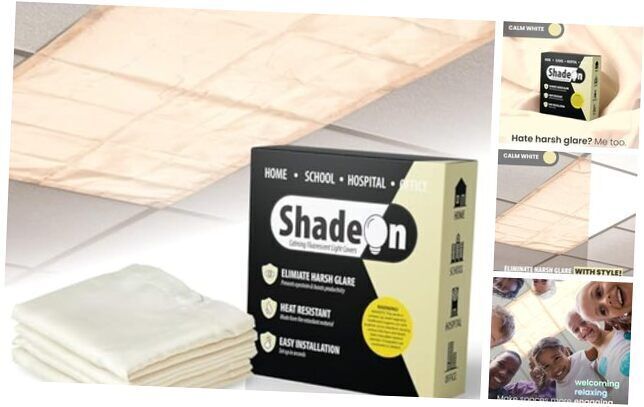 ShadeOn Fluorescent Light Covers for Ceiling Lights (4-Pack) - 2x4 ft Magnetic