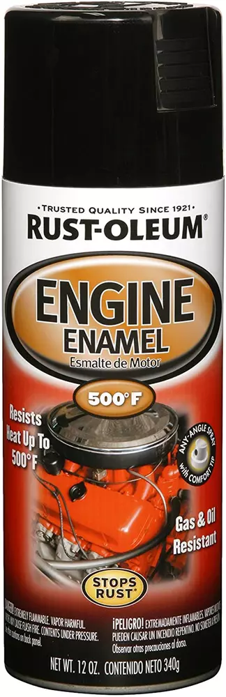 Rust-Oleum 248932 Gloss Black 12 oz Automotive Engine Enamel Spray Paint