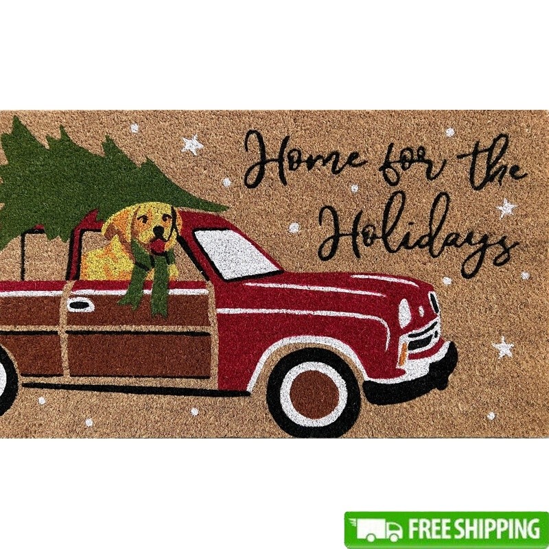 Durable Coir Doormat with Non-Slip Wagon Design for Outdoor Entrance