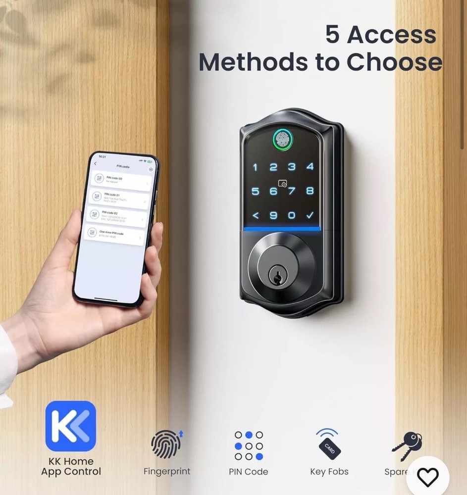 Veise VE017 Fingerprint Smart Lock, Keypad Touchscreen, Keyless EntryDeadbolt