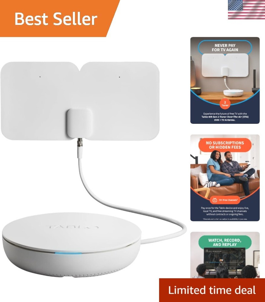 Complete Home Entertainment: Tablo 4th Gen 2-Tuner DVR + 35-Mile Antenna System