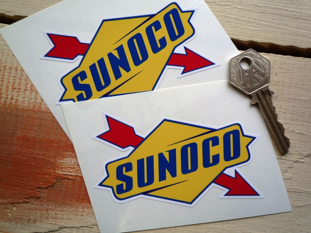 Vintage SUNOCO Racing Classic Car Decals Small Stickers