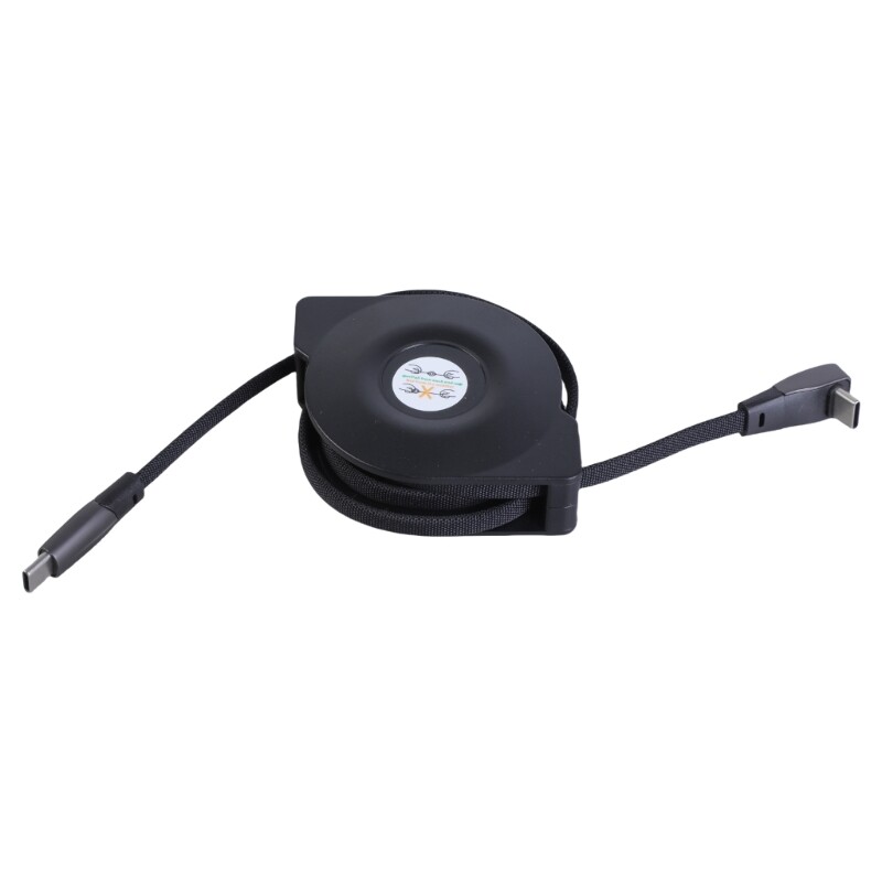 90 Degree Right Angle PD65W Retractable USB C Fast Charging Data Cable