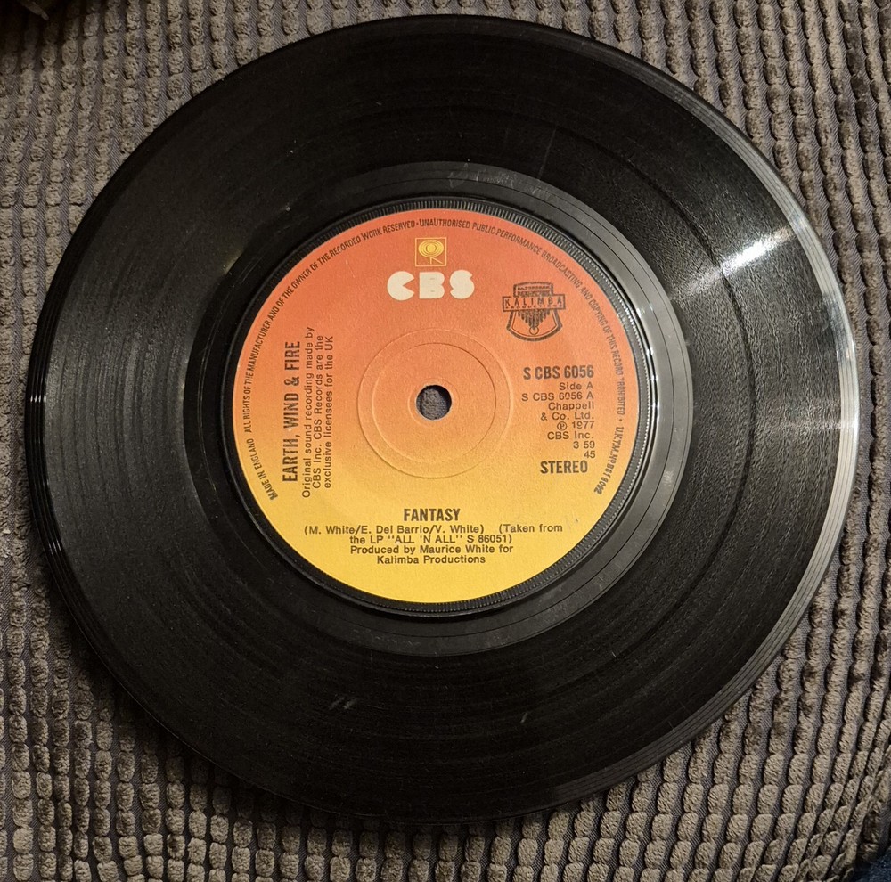 Earth Wind And Fire - Fantasy.     Used 7” Single Record