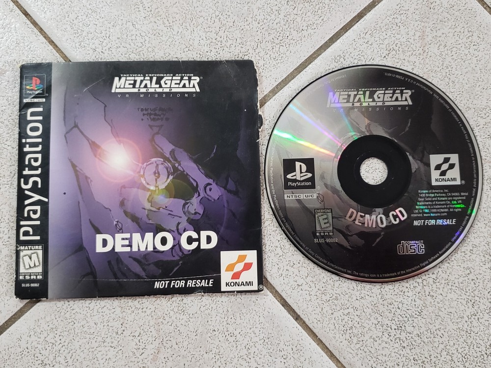 PS1 Metal Gear Solid VR Missions Demo CD Konami PlayStation 1 Rare