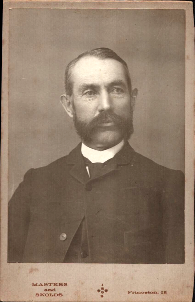 1880s PRINCETON, ILLINOIS antique cabinet card photograph DISTINGUISHED MAN