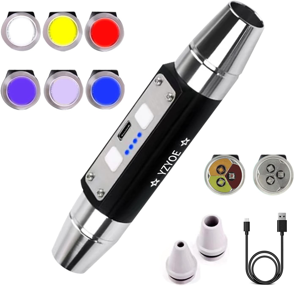 Six Leds Rechargeable Gemstone Flashlight Jade Appraisal Light Super Bright