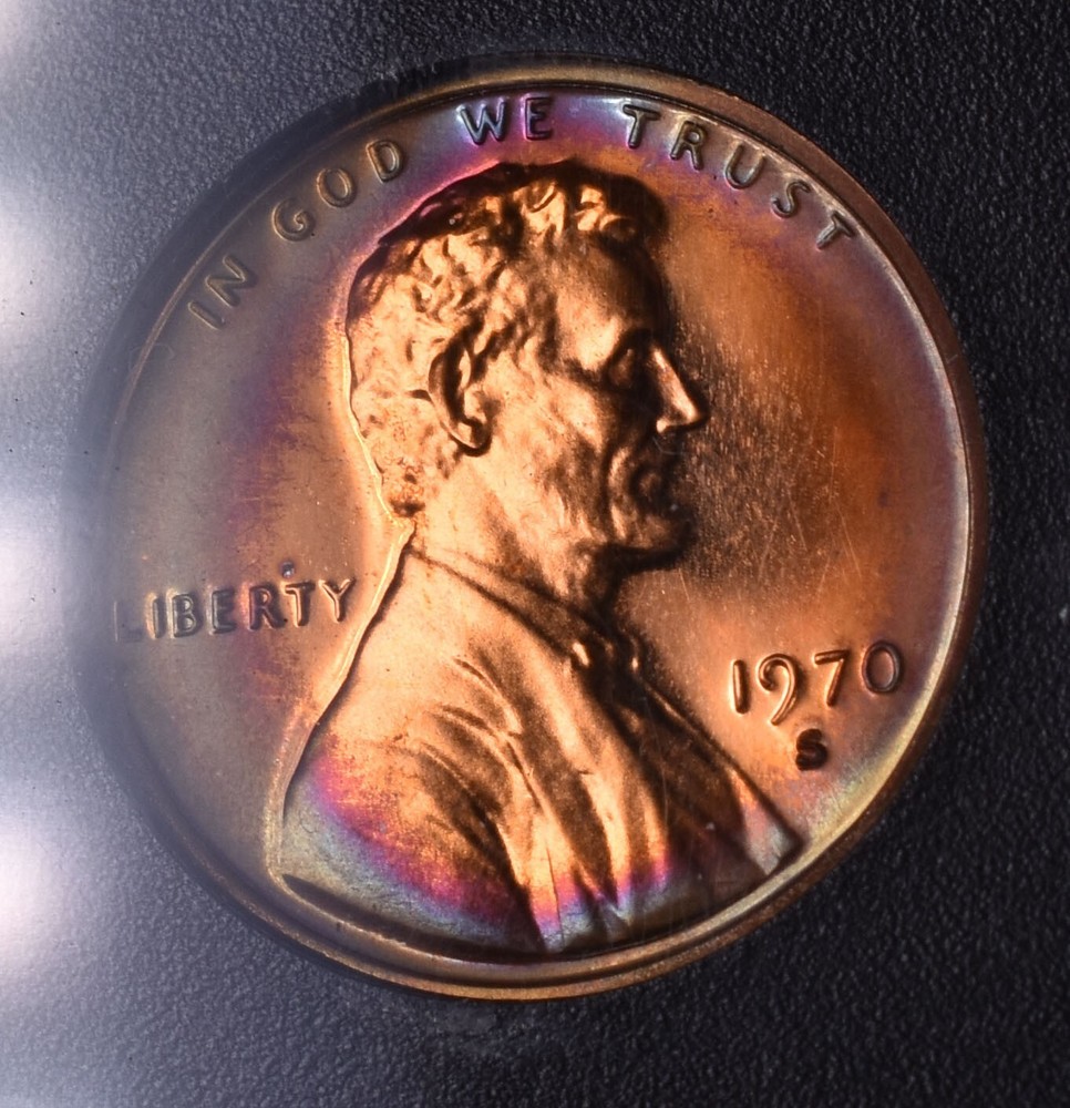 1970 U.S. Mint 5 Coin Proof Set - Nicely Toned Lincoln Penny!!!