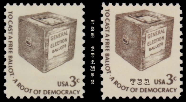 1584 1584v Early Ballot Box 3c Americana Shiny & Dull Gum Set of 2 MNH - Buy Now-image