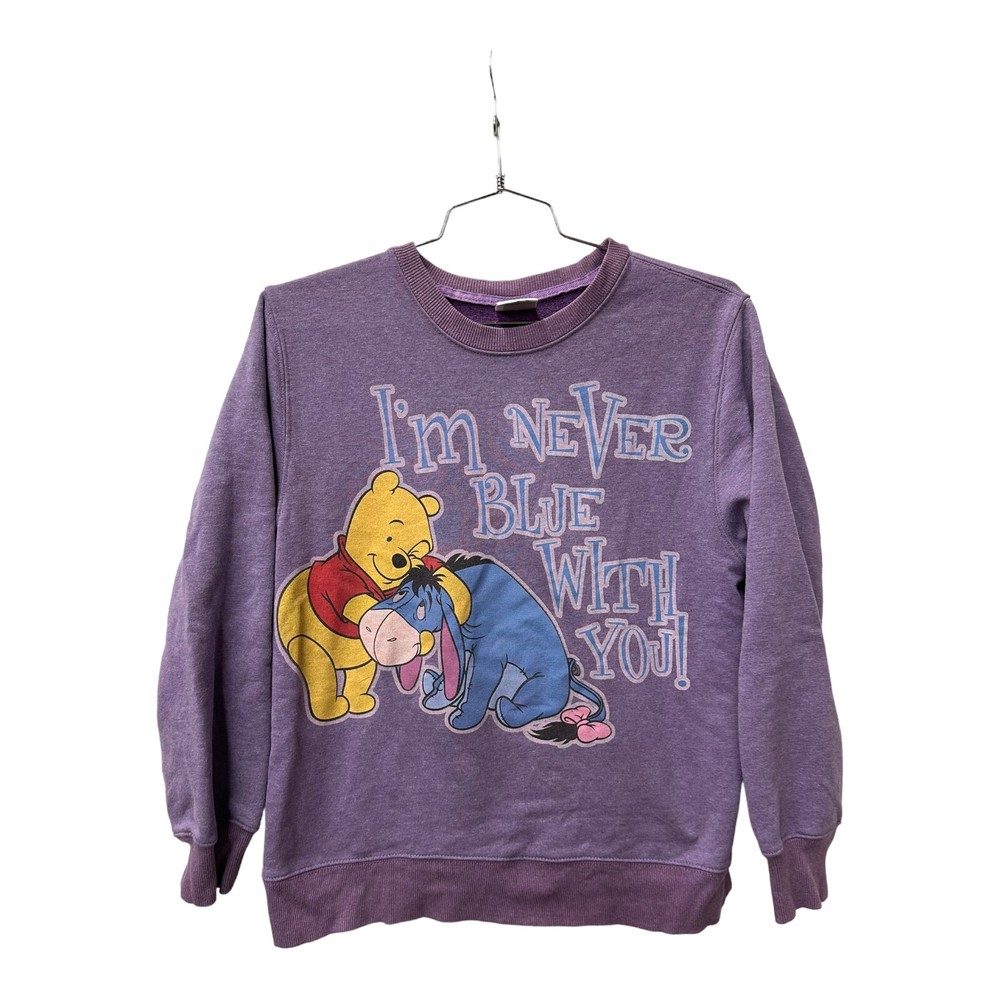 Winnie The Pooh I'm Never Blue When I'm With You Disney Sweater Purple XL. RARE