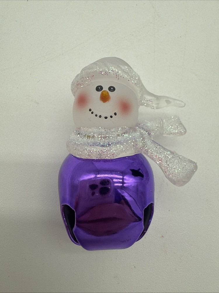 Jingle Buddies Snowman Lapel Pin in Festive Purple