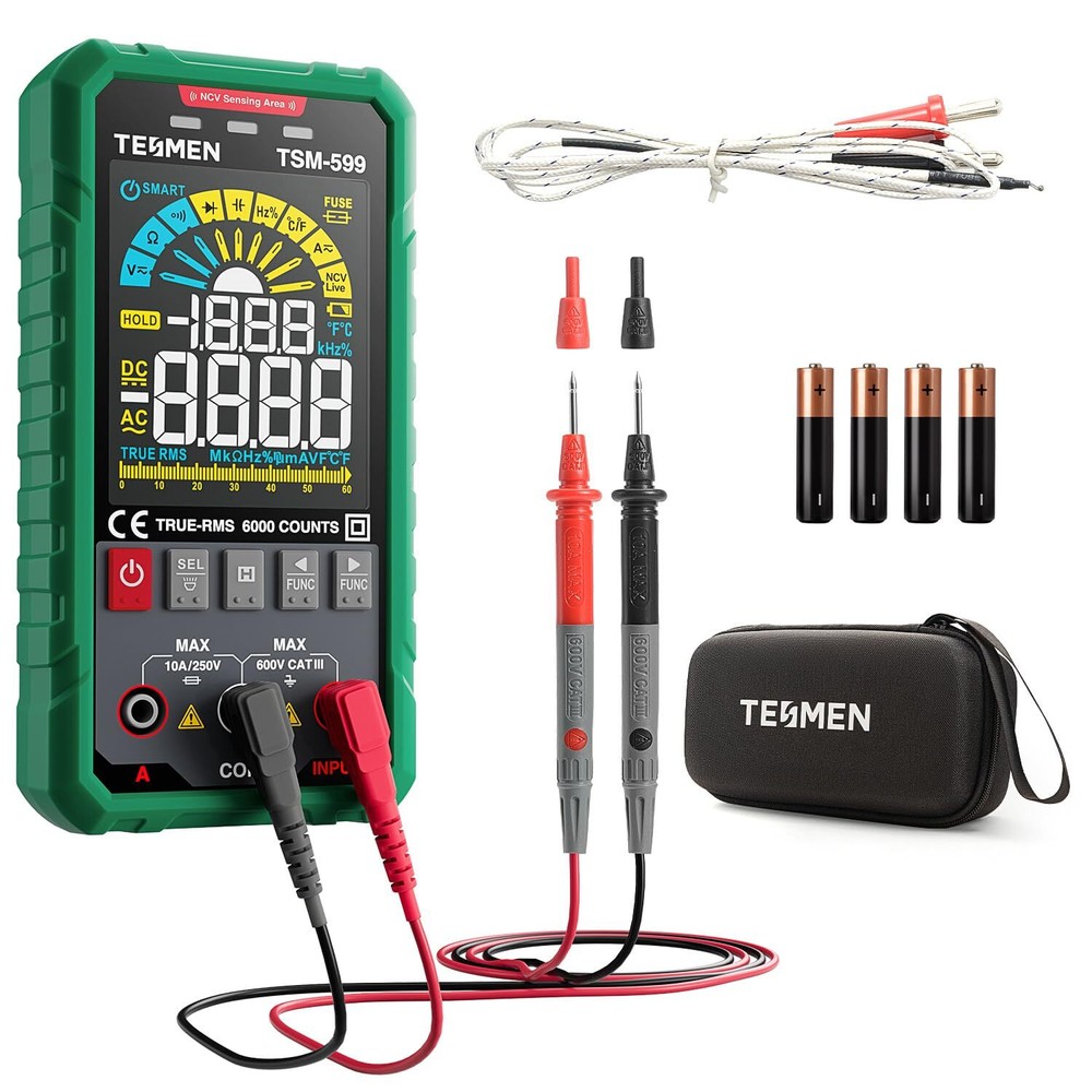 TSM-599 Smart Digital Multimeter, TRMS 6000 Counts, Voltage Tester, Volt Mete...