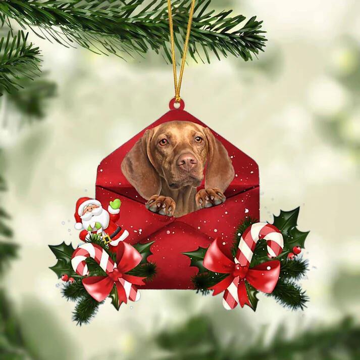 Vizsla Christmas Letter Ornament  Dog Christmas Ornament Xmas Dog Gifts
