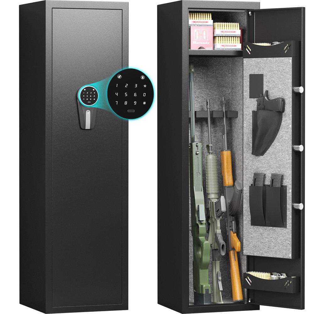 Heavy-Duty 3-4 Rifle Gun Safe for Rifles Pistols & Shotguns – Secure Home Storage