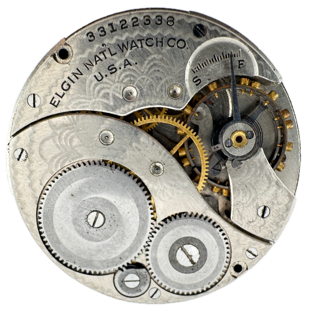 Vintage 12 Size 1932 Elgin 7 Jewel Mechanical Pocket Watch Movement 303 USA