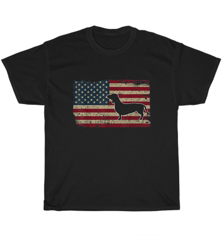 Dachshund America USA Flag Patriotic Weiner Dog Pet Lover T-Shirt Unisex Gift