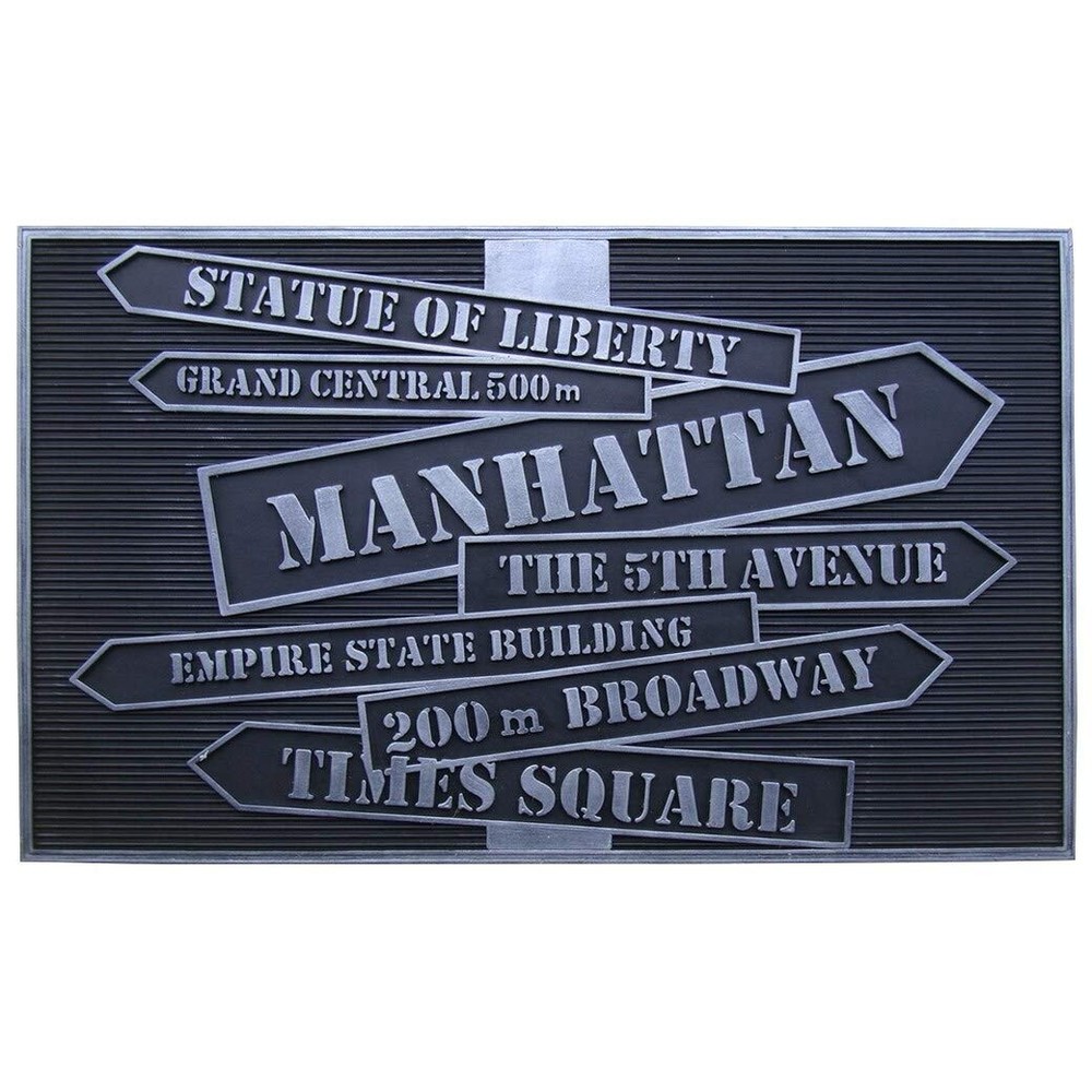 First Impression New York Durable Rubber Doormat for Stylish Entryways