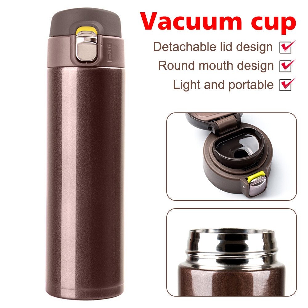 Travel Mug Bouncing Cover Stainless Steel 304 Thermos 16.91Oz Coffee Tea Cup