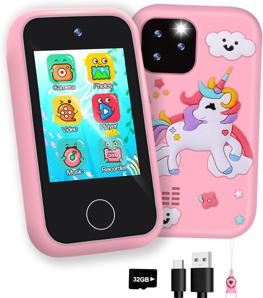 Smart Phone Toys - Dual Camera Cell Phone for Kids, Unicorn Toys for Girls Age 4