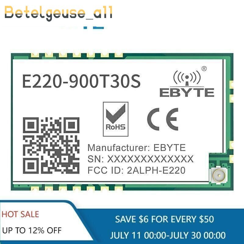IOT Wireless LoRa Module RSSI ISM 868MHz 915MHz 30dBm Module LoRa Spread FSK SMD-image