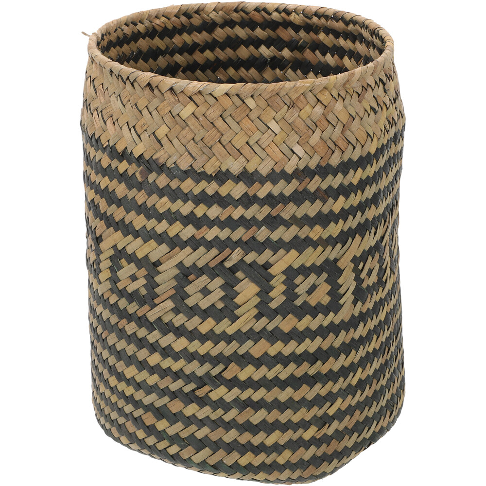 Boho Office Decorations Trash Can Kitchen Wastebasket Straw Rope Storage