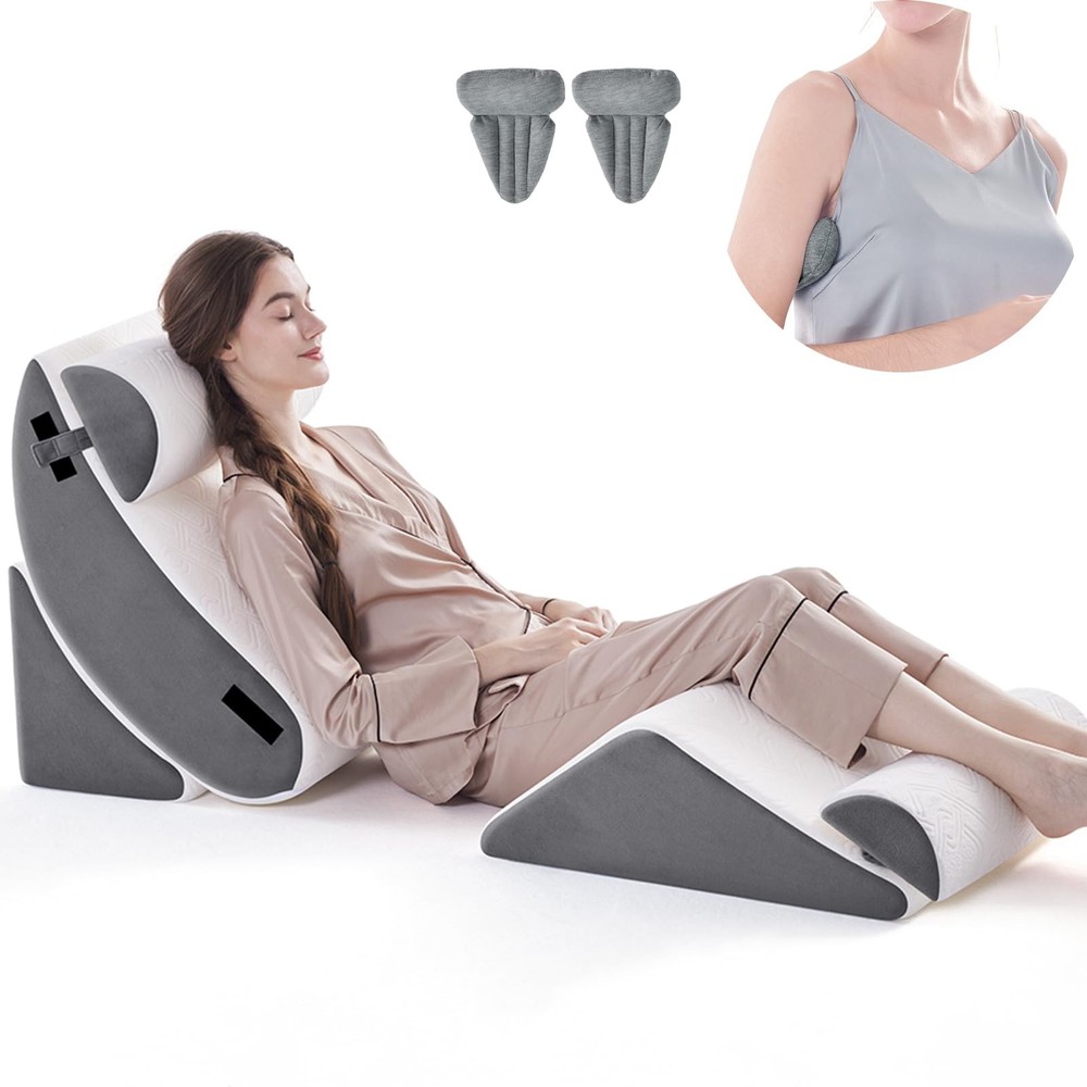 5PCS Orthopedic Bed Wedge Pillow Set for Sleeping, Post Surgery Foam Support ...