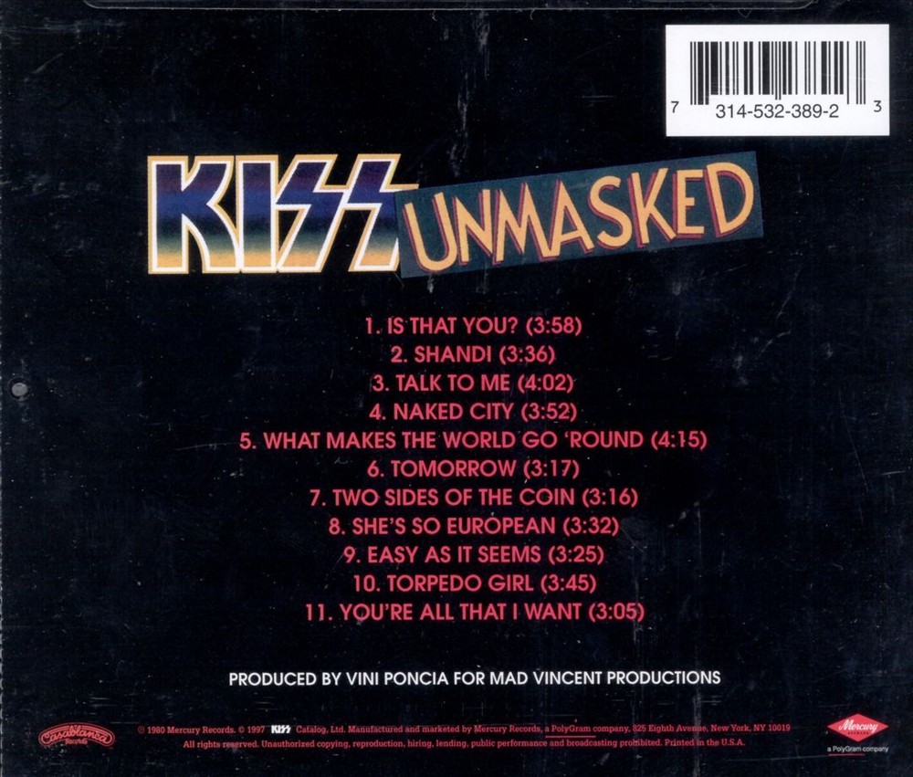 KISS UNMASKED NEW CD