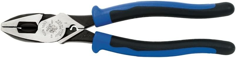 Klein Tools 9-Inch Blue Black Side Cutter Linemans Pliers J2000-9NECRTP