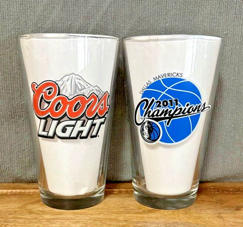 ONE (1) Coors Light Dallas Mavericks 2011 NBA Champions Beer Pint Glass