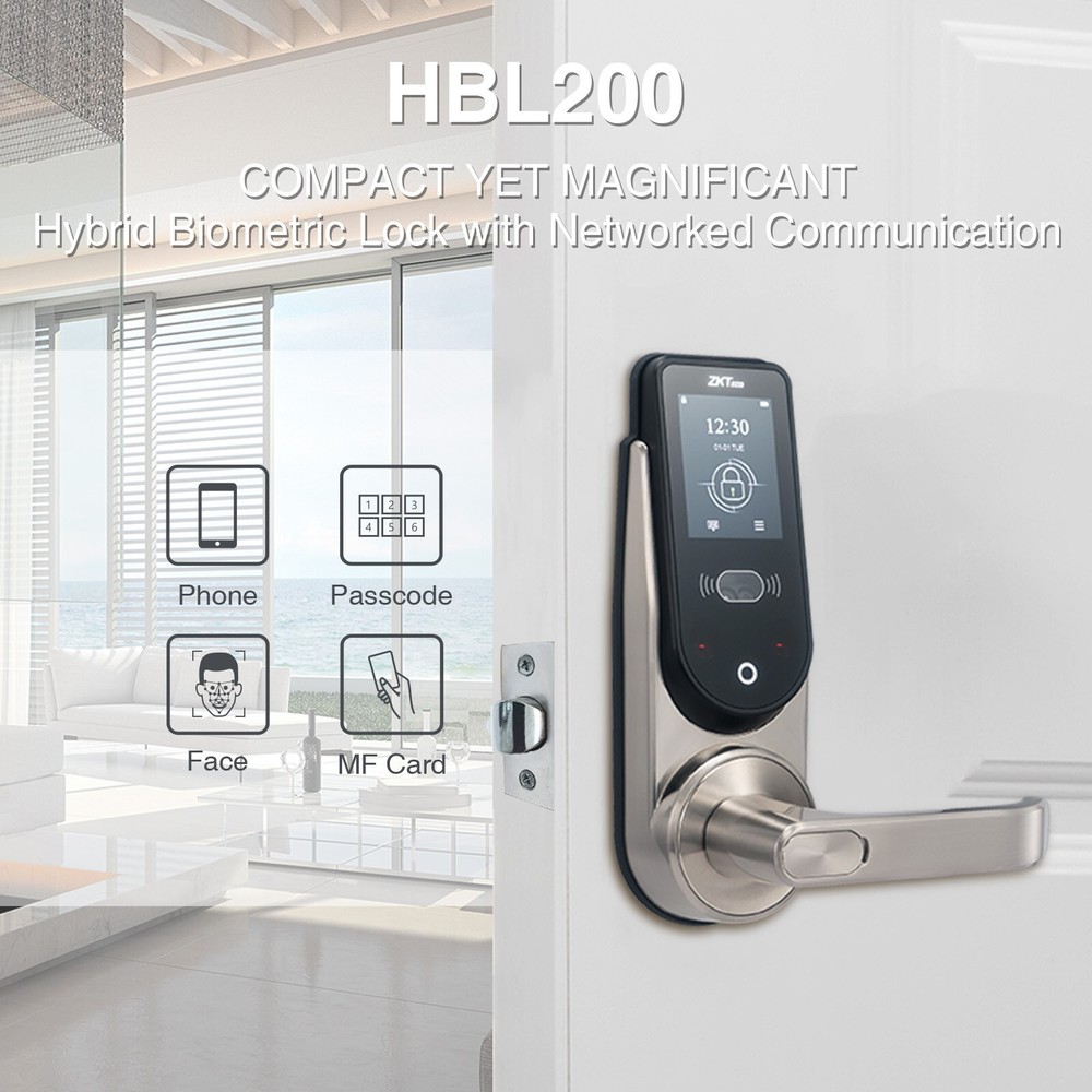 ZKTeco HBL200 Smart Door Lock with Facial Recognition Keypad & Biometric Entry-image