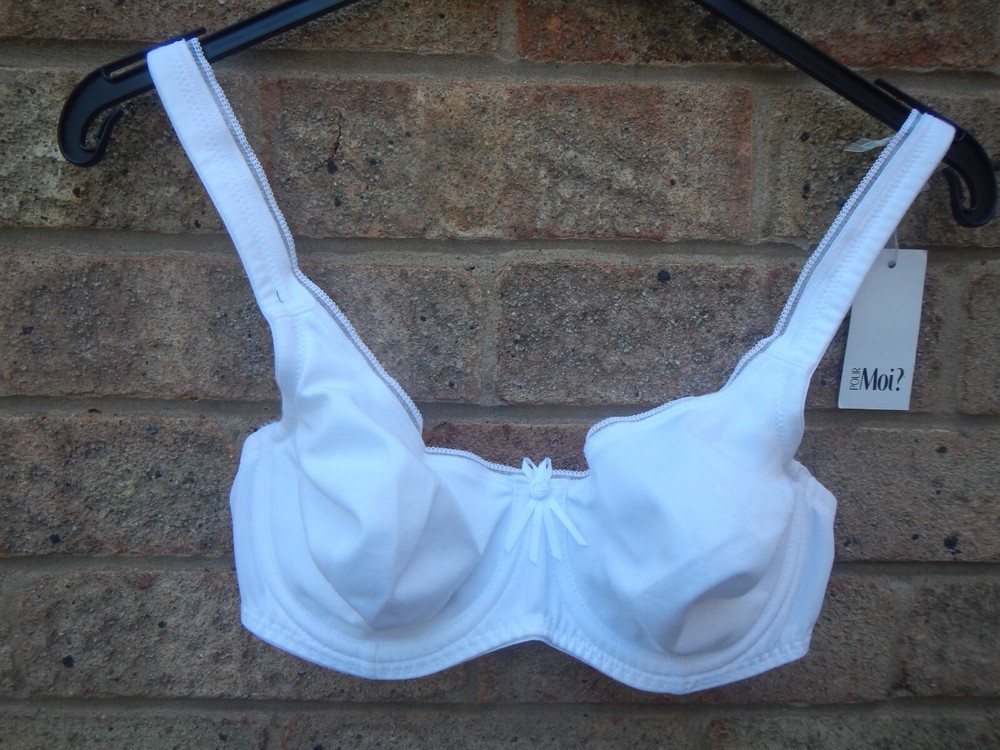 POUR MOI IMOGEN ROSE COTTON MIX WHITE BRA SIZE 30D UNDERWIRED NWT