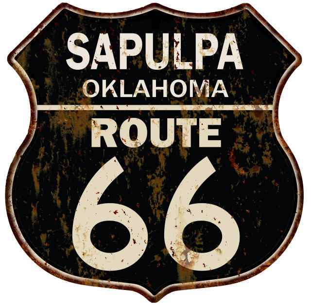 SAPULPA, OKLAHOMA Route 66 Shield Metal Sign Man Cave Garage 211110014194
