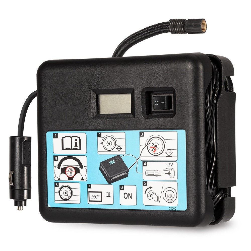 Portable 12V DC Car Tire Inflator Air Compressor Pump Auto