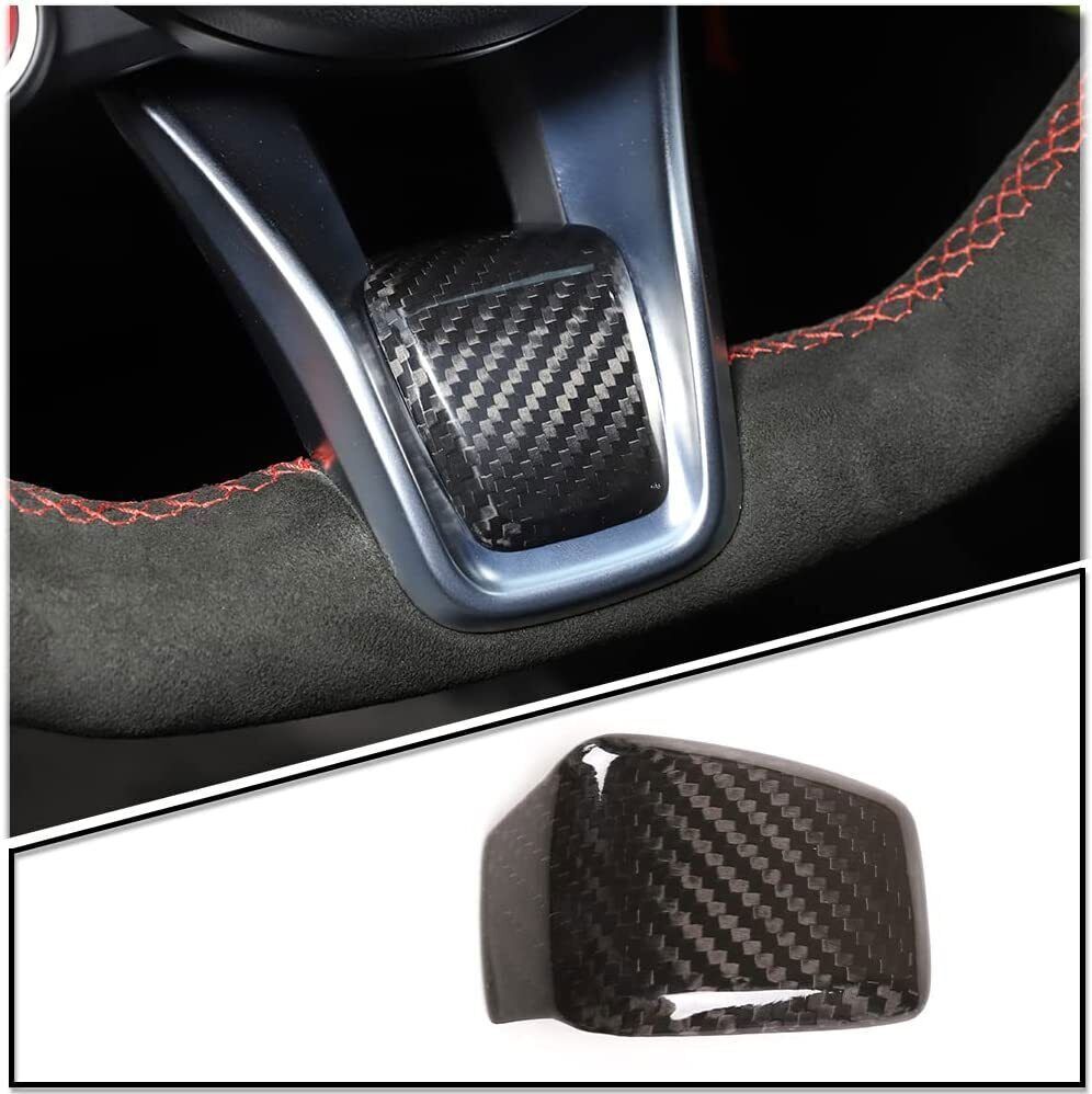 For Alfa Romeo Giulia Stelvio Carbon Fiber Steering Wheel Cover Trim 2020-2022