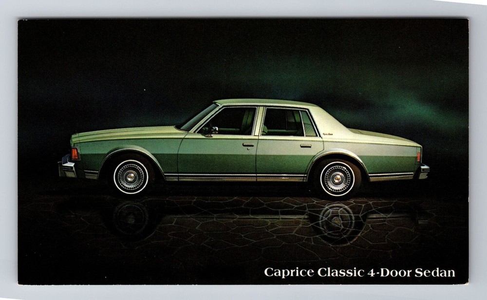 Caprice Classic 4 Door Sedan, Cars, Transportation, Antique Vintage Postcard