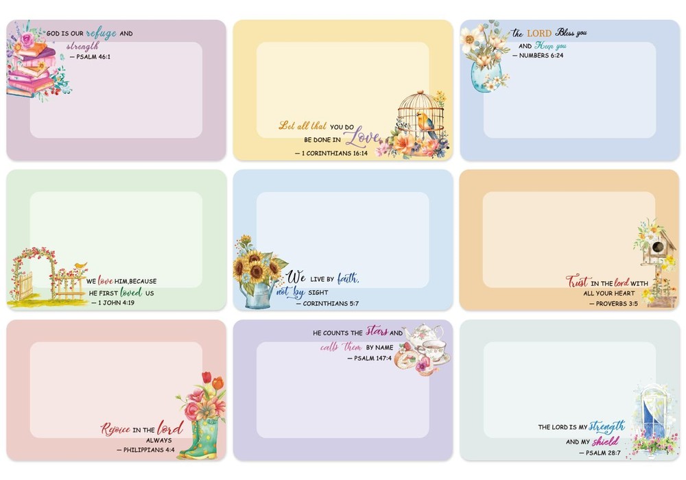 270Pcs Christian Name Tags with Bible Verse Quotes for Motivation and Inspiration