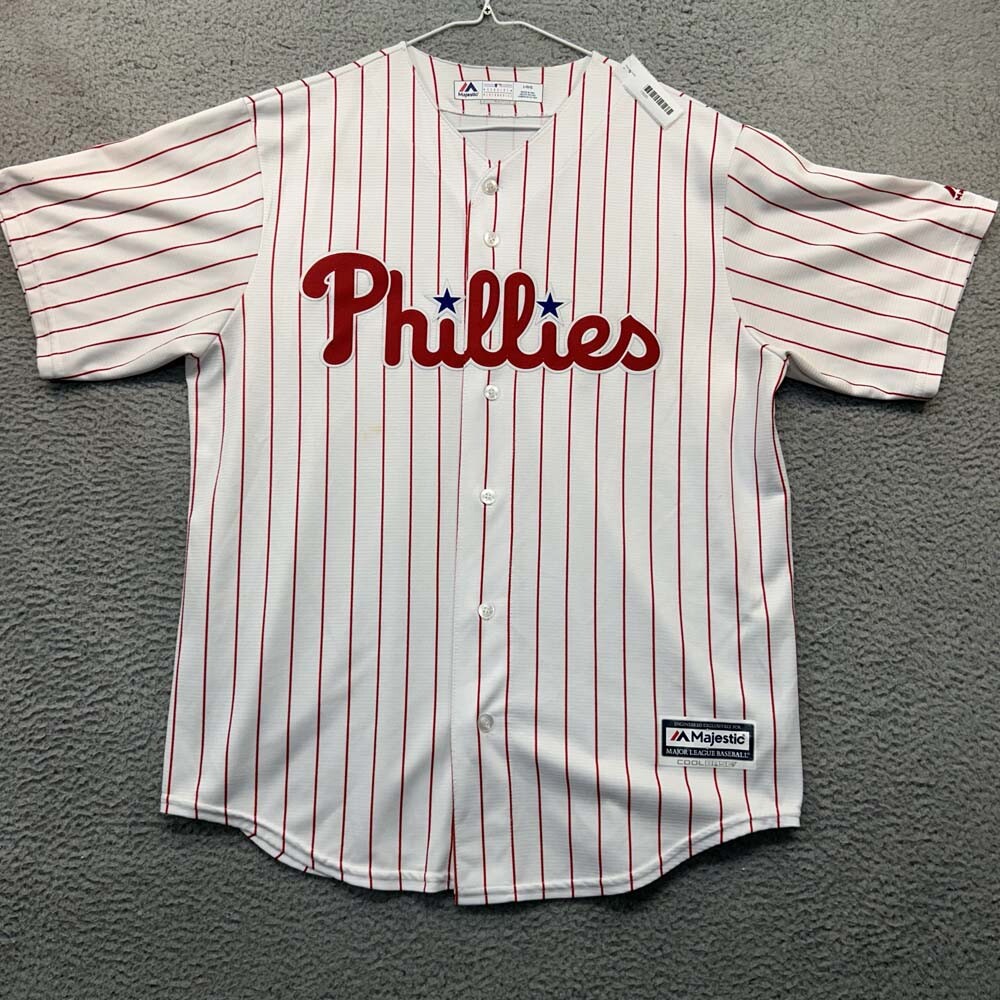 Philadelphia Phillies Jersey Men Large MLB Baseball Cool Base Made In USA
