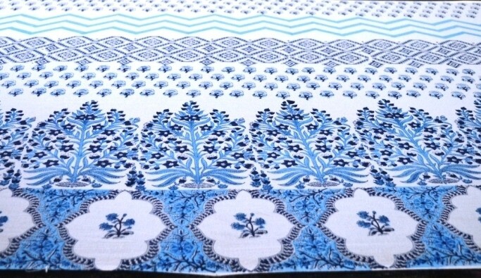 7-yard voile cotton fabric hand block print free shipping to France-image