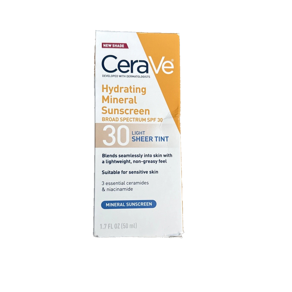 CeraVe Tinted Hydrating Mineral Sunscreen SPF 30 Face Lotion 2-Pack 83g-image
