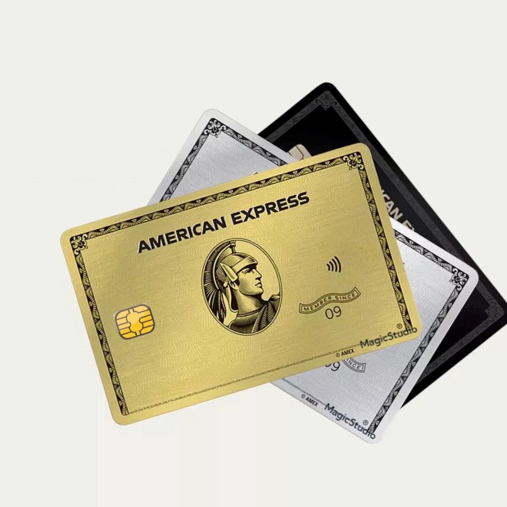 AMEX Credit Card Skin Sticker in Black Gold for Debit Cards-image