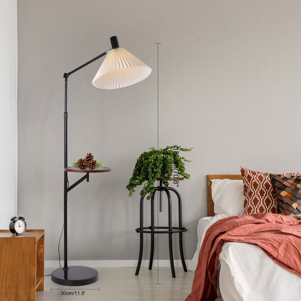 Functional Floor Lamp with 53.1in Tray Table - Adjustable and Rotating Design