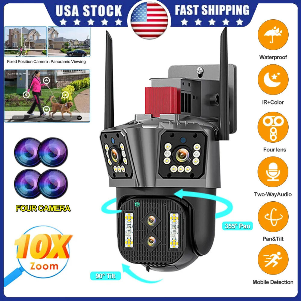 4K Wifi Outdoor PTZ IP Camera with 16MP 10X Zoom and Night Vision