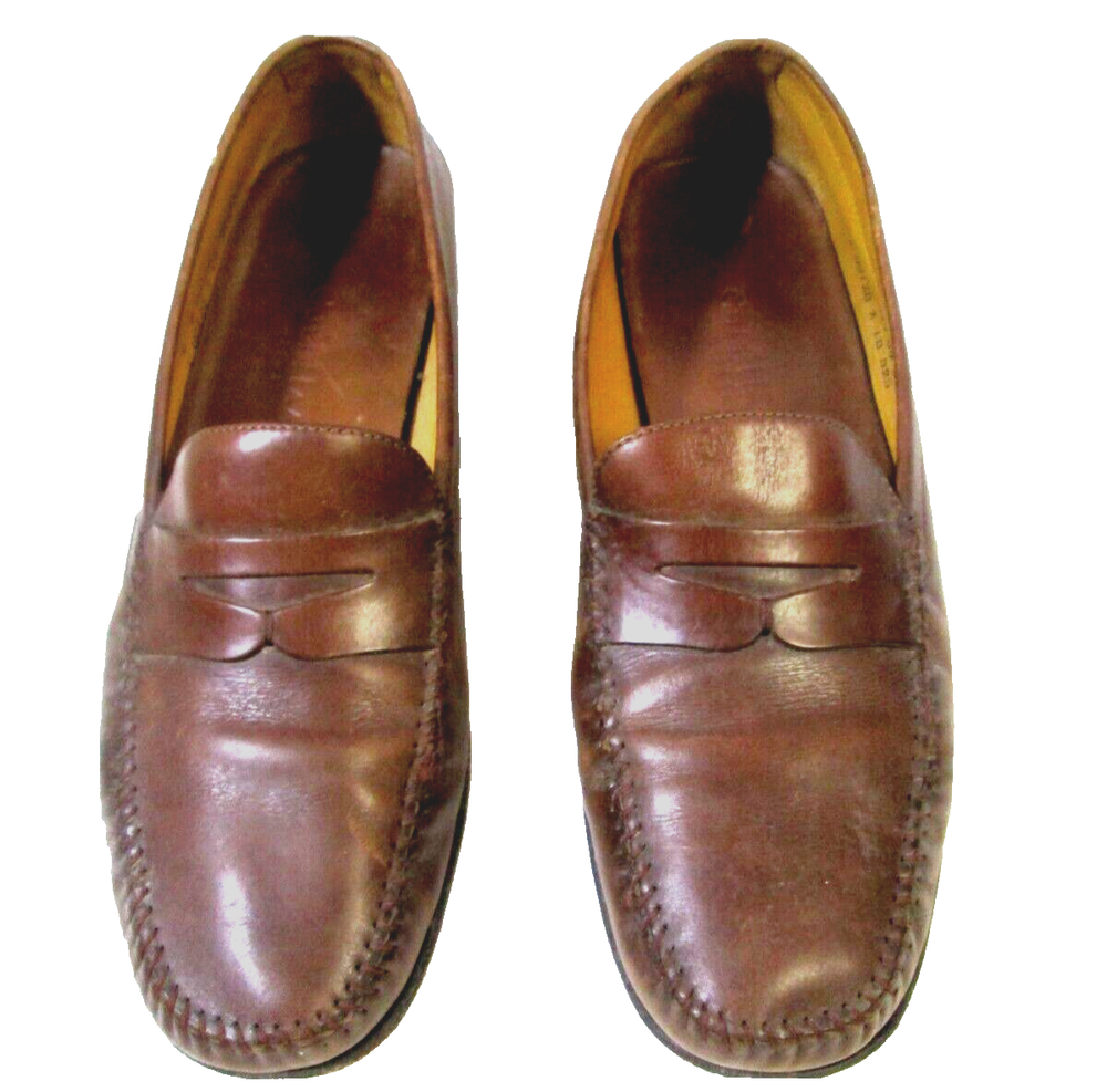Cole Haan Men's Brown Leather Penny Loafers Size 9D Resort Casual Dress Shoes