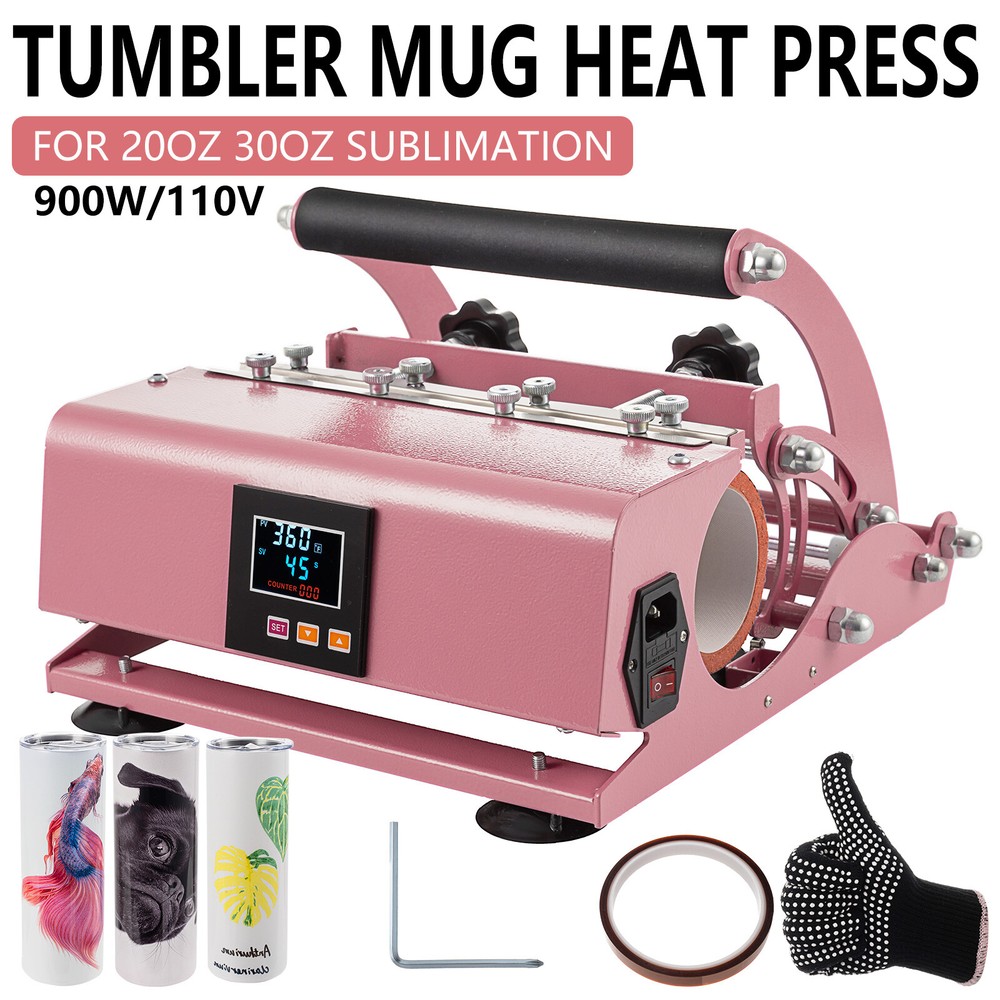 Mug Heat Press Tumbler Heat Press Machine Sublimation Printing 20-30oz Cup Pink